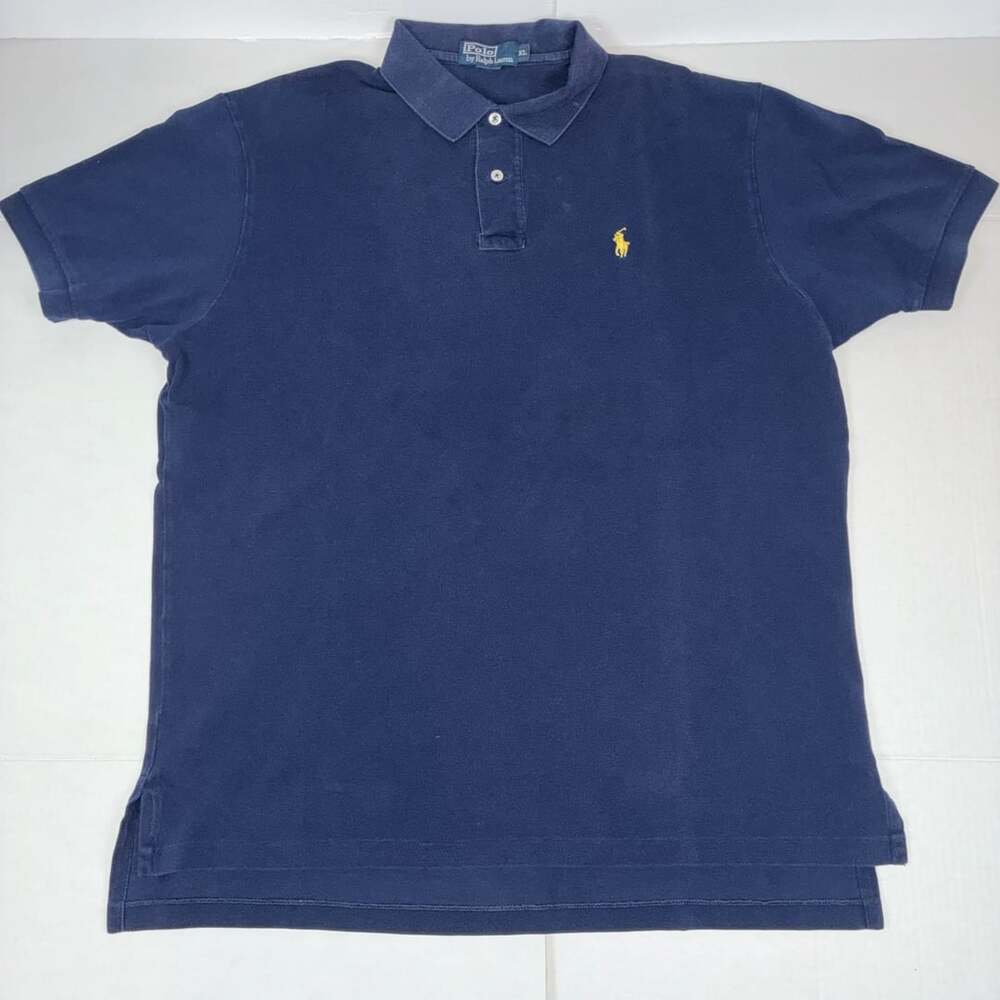 Polo Ralph Lauren Men's Navy Blue Short Sleeve Cotton Polo Shirt Size XL